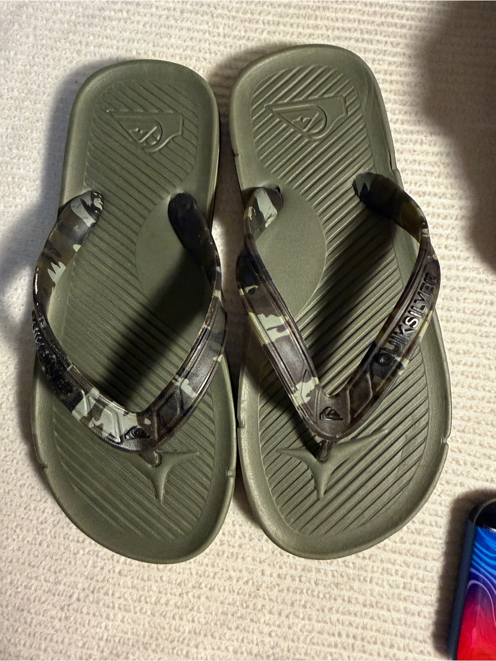 Bundle 2/$10 Quiksilver Black Textured Rubber Flip Flops